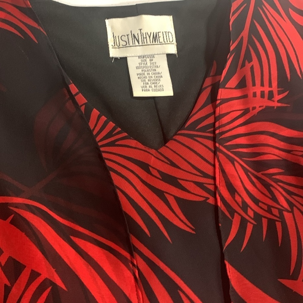 Just in Thyme vintage red black dress - Picture 2 of 4